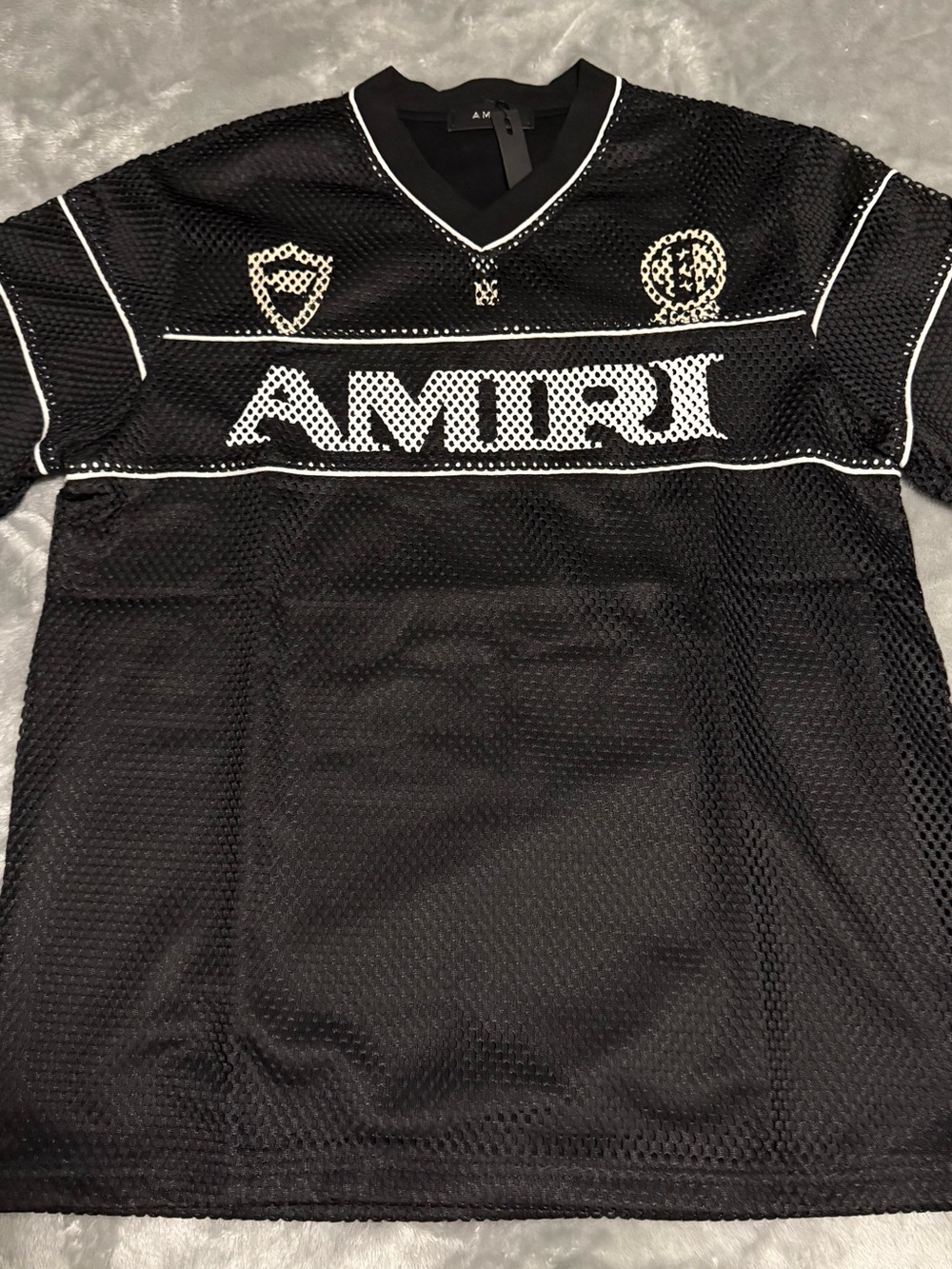 AMIRI Men Black Mesh Logo Jersey